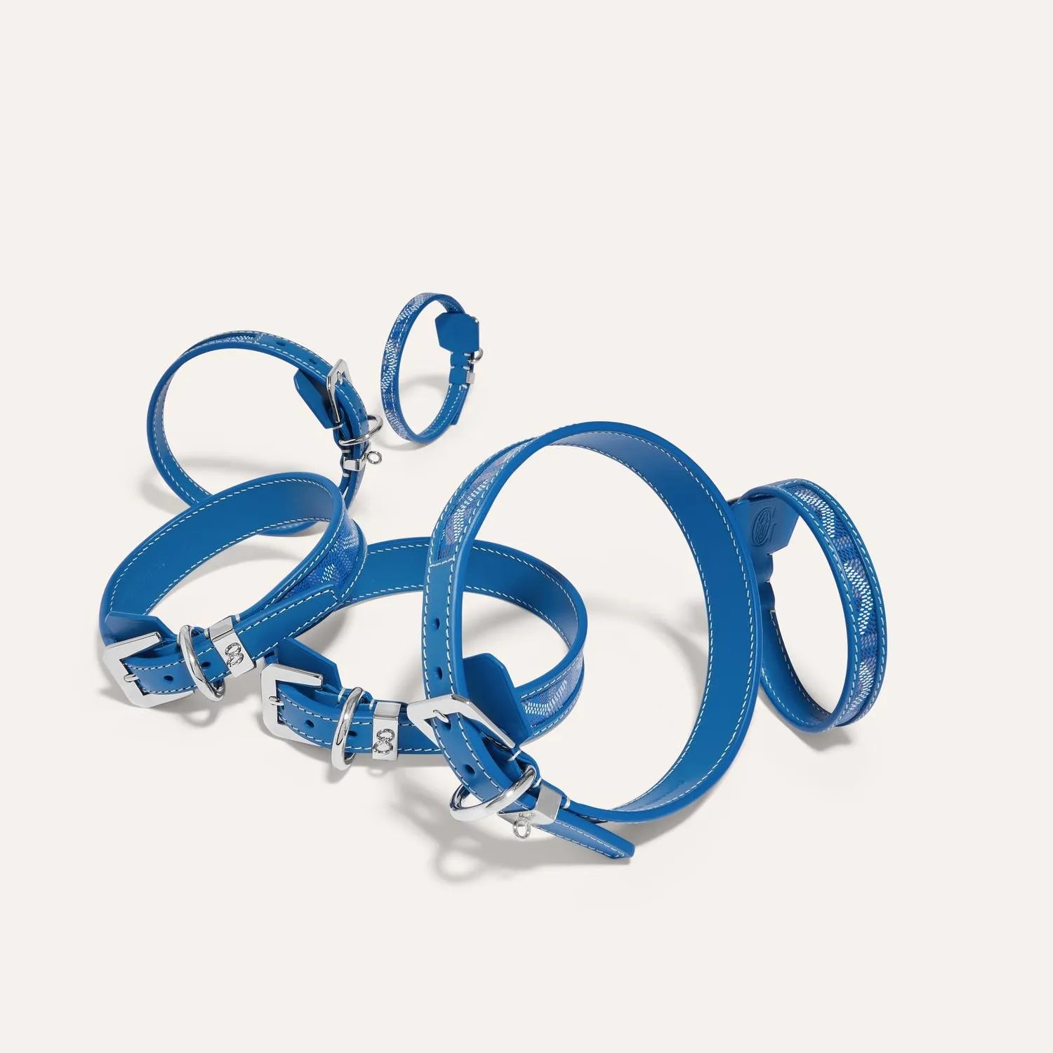 Coleira & Guia Goyard Edmond Azul