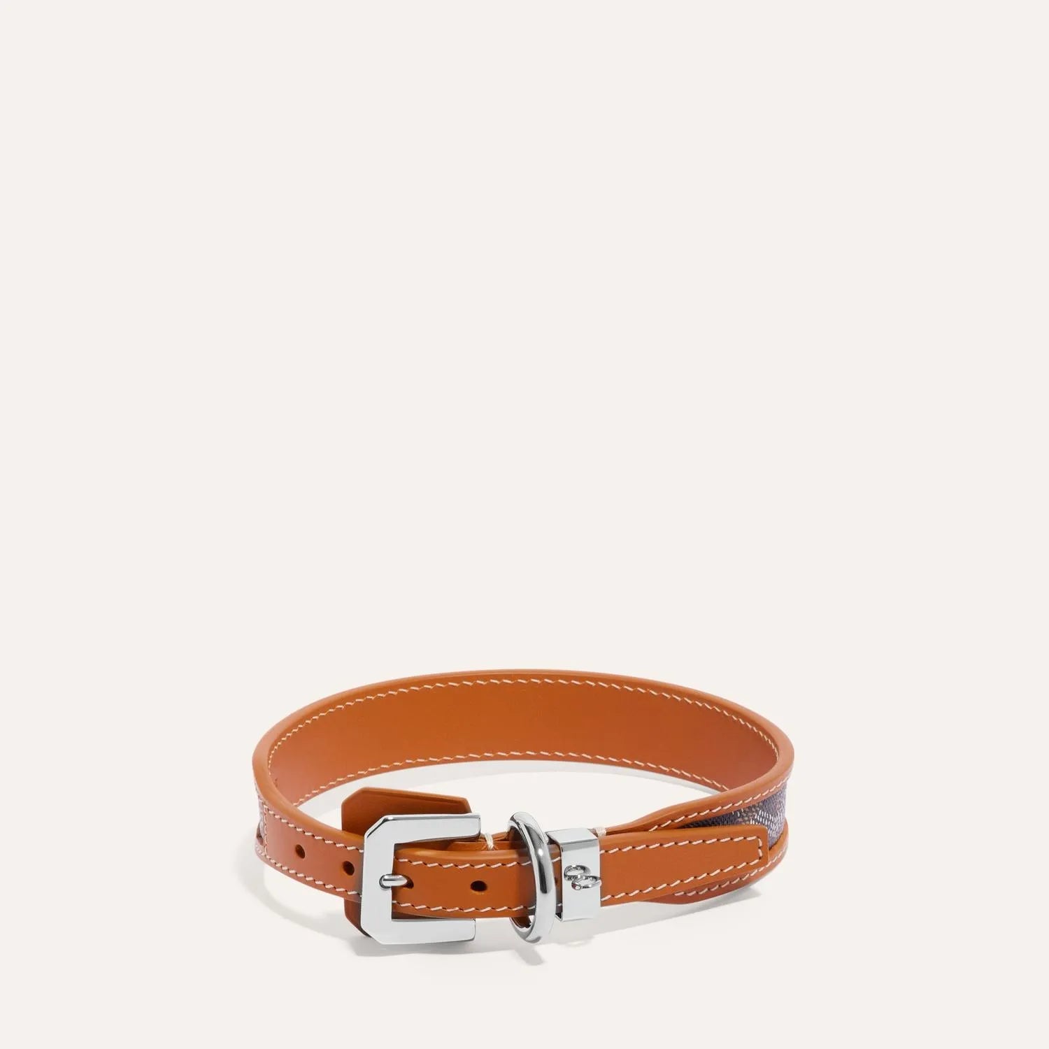 Coleira & Guia Goyard Edmond Preto e Tan