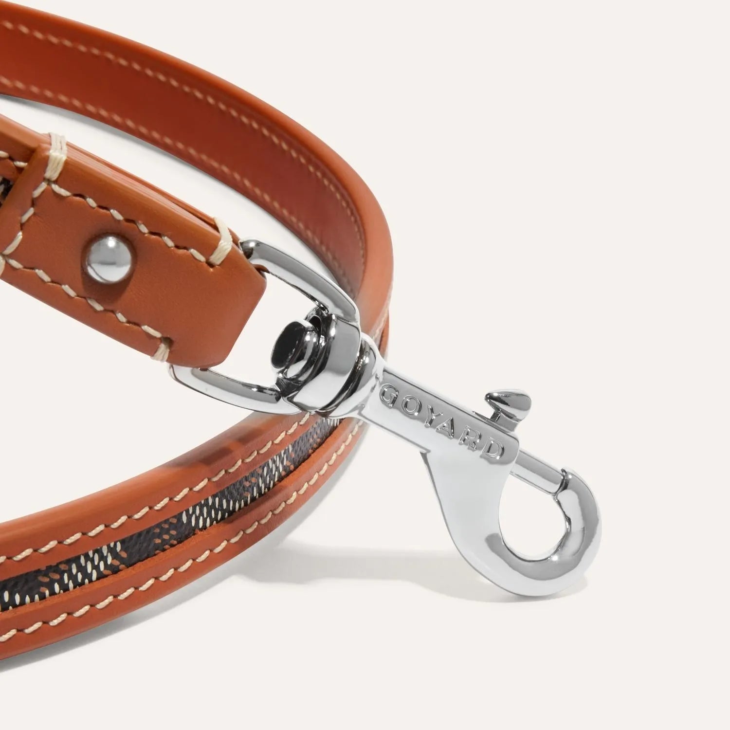 Coleira & Guia Goyard Edmond Preto e Tan